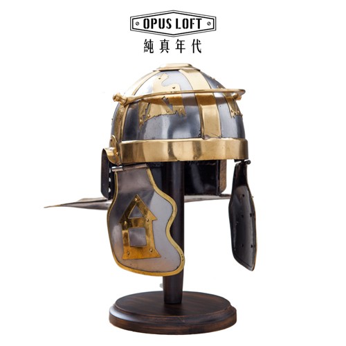 復古羅馬帝王頭盔 (含立架) 餐廳民宿金屬擺飾 戰士騎士飾品 IR80651 OPUS純真年代