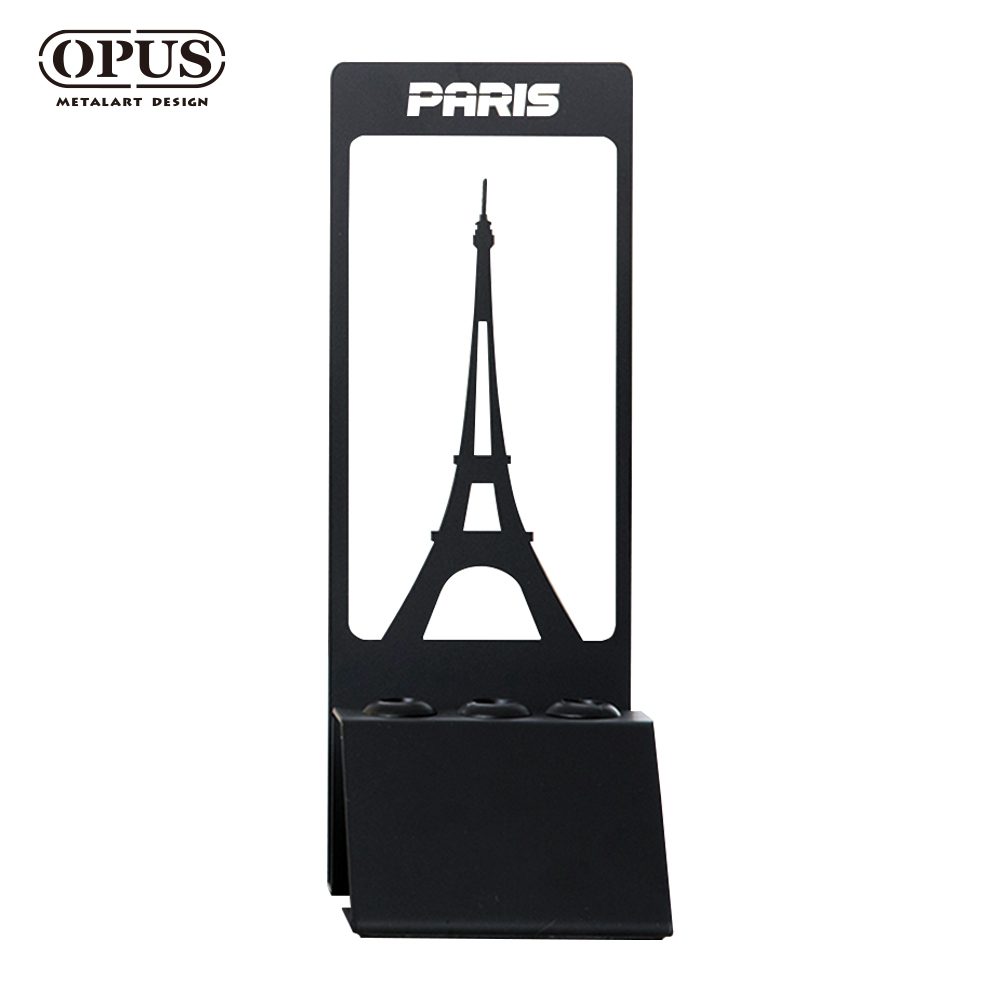 OPUS 東齊金工 歐式鐵藝便條筆座-巴黎鐵塔 Memo座便條夾 筆筒筆座 書寫辦公用品 PE-Pa12
