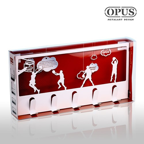 【OPUS東齊金工】歐式鐵藝壁飾掛勾/壁掛架/掛衣架/牆面裝飾吊鉤(HO-ba08W 灌籃高手_優雅白)