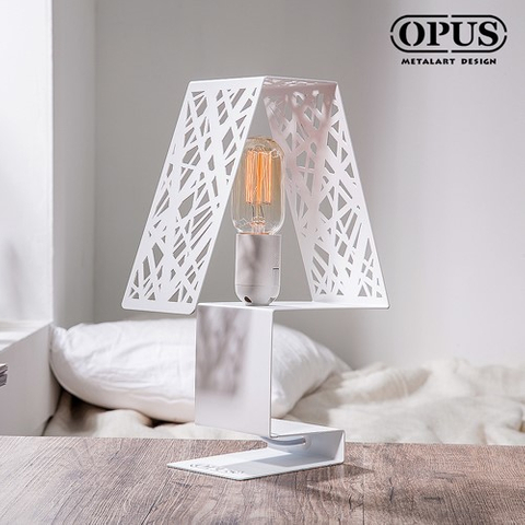 OPUS 歐式鐵藝 字韻檯燈 請另購E27燈頭燈泡 桌燈 LED 床頭燈 臥房居家擺飾 NI-wo12W 優雅白