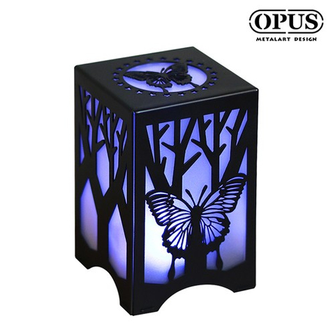 文創USB小夜燈《夜之蝶舞-經典黑》七彩LED/單色燭光燈飾 情境桌燈床頭燈情人節禮物【OPUS東齊金工】NI-bu06B