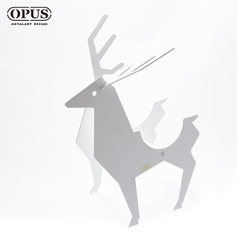 歐式鐵藝-北國之歌 馴鹿酒架 (優雅白) 展示架 酒托 紅酒櫃 擺件 紅酒杯架 WR-De06W OPUS東齊金工