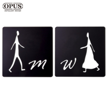 歐式鐵藝-廁所標示牌-男女生型套組《邂逅_鏤空黑》 戶外WC 洗手間指示牌【OPUS東齊金工】SB-mw-S(B)