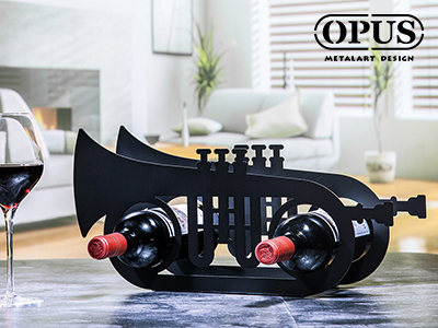 OPUS東齊金工 歐式鐵藝-小號酒架 父親節禮物樂器造型酒架酒托裝飾品