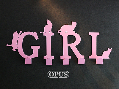 OPUS 東齊金工 GIRL 歐式鐵藝 壁飾掛勾 貓咪掛勾 字母掛勾