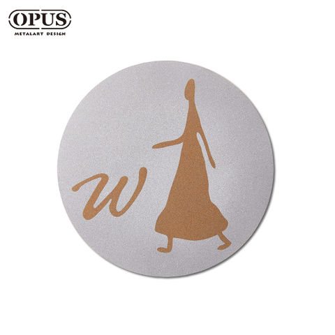 歐式鐵藝-廁所標示牌-女生圓款《邂逅_不鏽鋼》 戶外WC 洗手間指示牌【OPUS東齊金工】SB-Wo04-CS