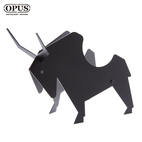 OPUS東齊金工 歐式鐵藝-鬥志 野牛酒架 紅酒櫃收納擺件 紅酒杯架 WR-Bi16(B)