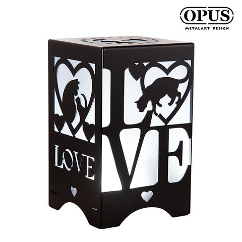 文創USB小夜燈《愛戀貓語-經典黑》七彩LED/單色燭光燈飾 情境桌燈床頭燈情人節禮物 寵物【OPUS東齊金工】NI-lo02B