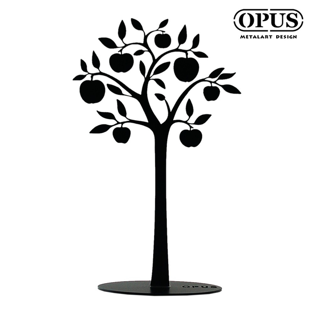 OPUS 歐式鐵藝 蘋果樹飾品架 (經典黑) 金屬首飾座 戒指項鍊架 桌面收納 造型擺飾 PI-ap02B