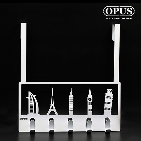 歐式鐵藝 經典建築門後掛勾 (優雅白) 掛鉤 金屬掛勾 造型掛勾 無痕掛衣架 OPUS 東齊金工 HO-bi02W