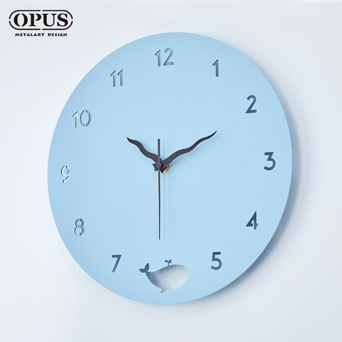 OPUS東齊金工 歐式鐵藝時鐘-藍鯨圓舞曲 天藍 裝飾藝術掛鐘 雷射雕刻 CL-Nw12(SB)