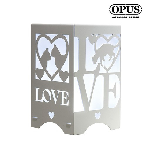 文創USB小夜燈《愛戀貓語-優雅白》七彩LED/單色燭光燈飾 情境桌燈床頭燈情人節禮物 寵物【OPUS東齊金工】NI-lo02W