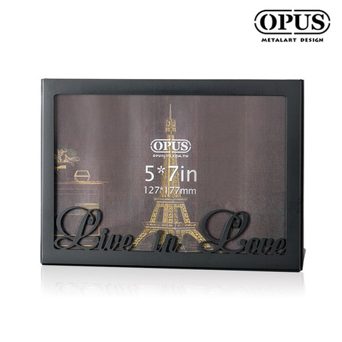 OPUS 歐式鐵藝 5x7立式金屬相框 (經典黑) Live in Love 相框牆 照片 牆面擺飾 FR-li02B