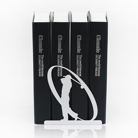 OPUS 歐式鐵藝書擋 高爾夫書架 金屬立書夾 書本收納架 桌上型 文件架 NE-Go12