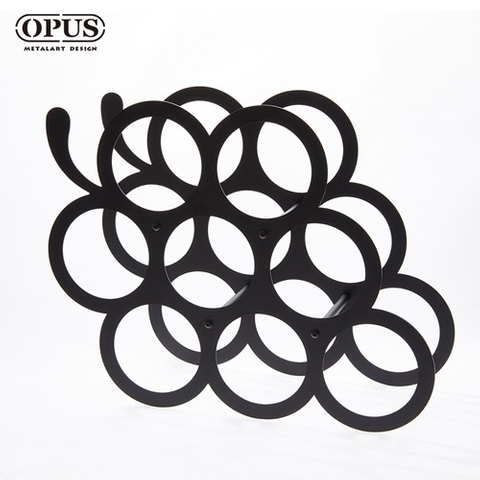 OPUS東齊金工 歐式鐵藝-豐收(葡萄)酒架 父親節禮物酒托裝飾品 香檳紅酒杯品酒瓶展示架 WR-Gr12