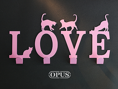 OPUS 東齊金工 LOVE 歐式鐵藝 壁飾掛勾 貓咪掛勾 字母掛勾
