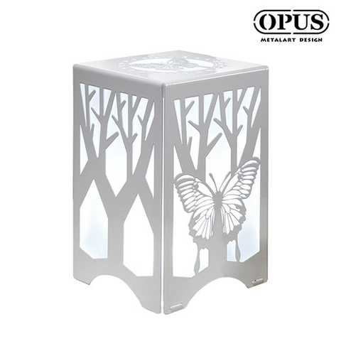 文創USB小夜燈《夜之蝶舞-優雅白》七彩LED/單色燭光燈飾 情境桌燈床頭燈情人節禮物【OPUS東齊金工】NI-bu06W