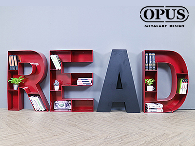 OPUS 英文壁飾落地書架 READ書櫃 書店咖啡廳民宿適用 文創書架 創意書架 立體書架 書房擺飾收納