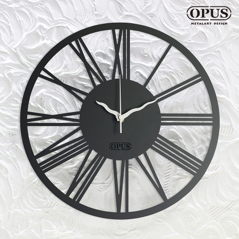 OPUS東齊金工 歐式鐵藝時鐘-新羅馬數字 裝飾藝術掛鐘 雷射雕刻 靜音壁掛鐘 CL-nr14B
