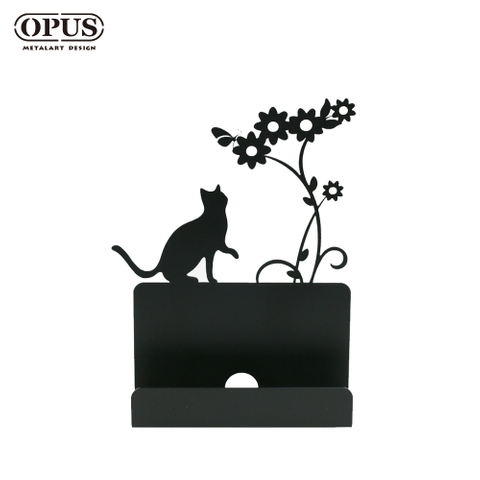 OPUS東齊金工 歐式鐵藝 貓咪名片座 高級名片架 會展用品 金屬商務名片盒 CA-ca02