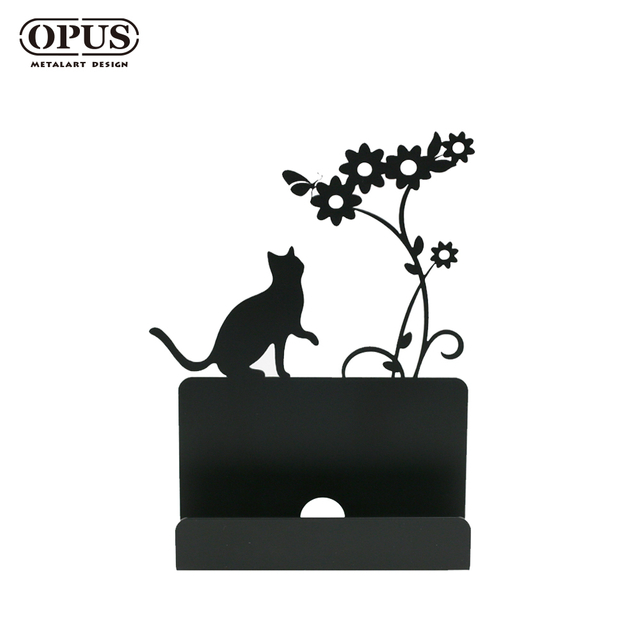 OPUS東齊金工 歐式鐵藝 貓咪名片座 高級名片架 會展用品 金屬商務名片盒 CA-ca02