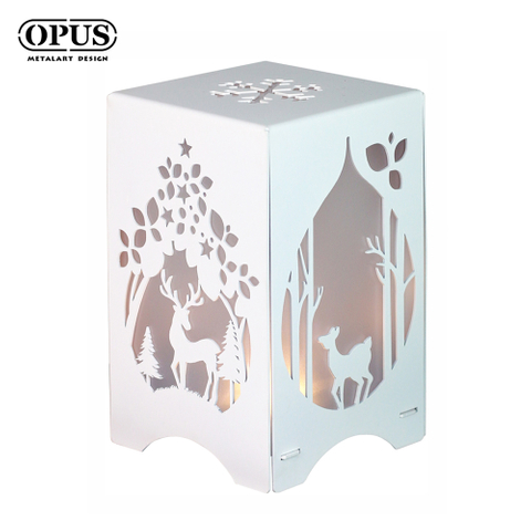 文創USB小夜燈《魔法森林-優雅白》七彩LED/單色燭光燈飾 情境桌燈床頭燈情人節禮物【OPUS東齊金工】NI-fo14W