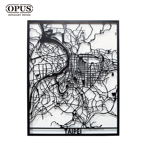 OPUS 東齊金工 金屬藝術掛畫-TAIPEI 台灣 台北 咖啡廳 書店 民宿 旅店 牆面擺飾 客廳掛畫立體掛畫